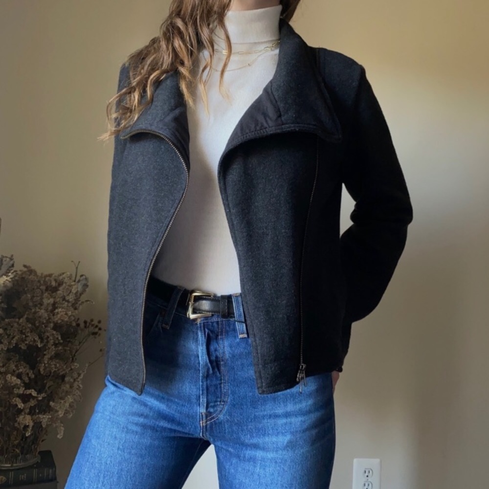 Eileen Fisher Wool Blend Moto Jacket S